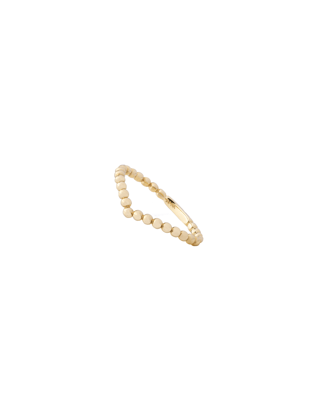 Anillo Forma V Bolitas 14k