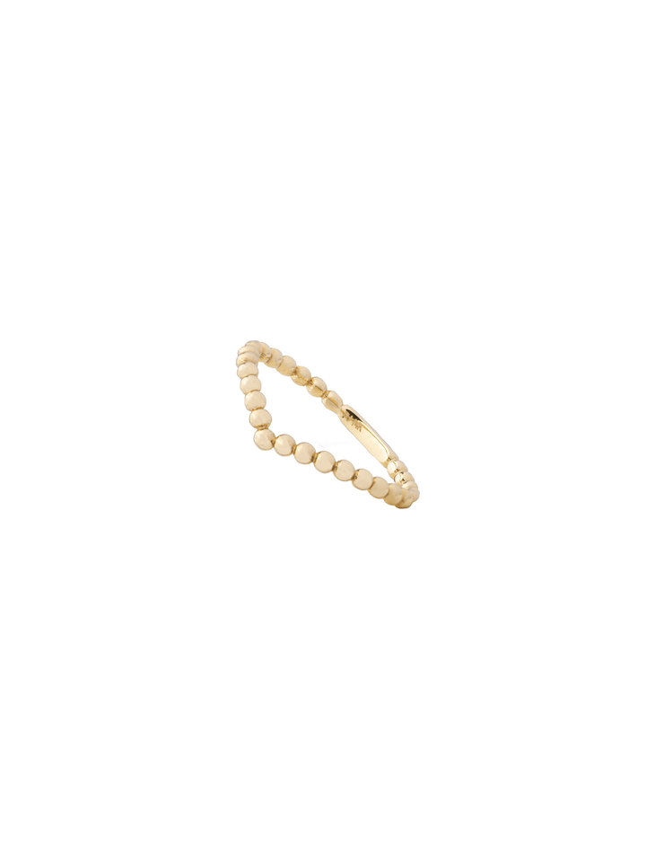 Anillo Forma V Bolitas 14k