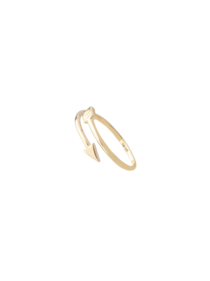 Anillo Ajustable Flechas Oro 14k