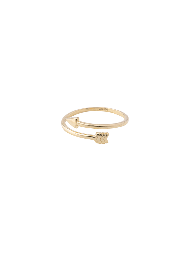 Anillo Ajustable Flechas Oro 14k