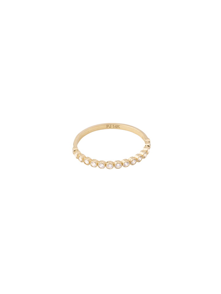 Anillo Churumbela Zirconias Redondas Oro 14k