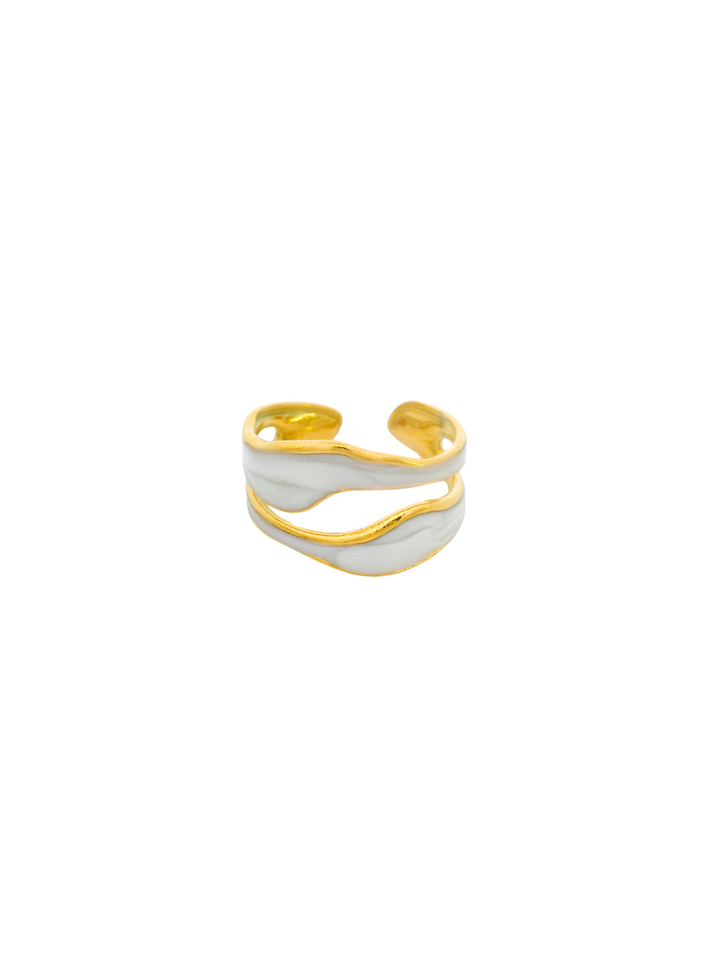 Anillo Abierto Irregular Marmoleado