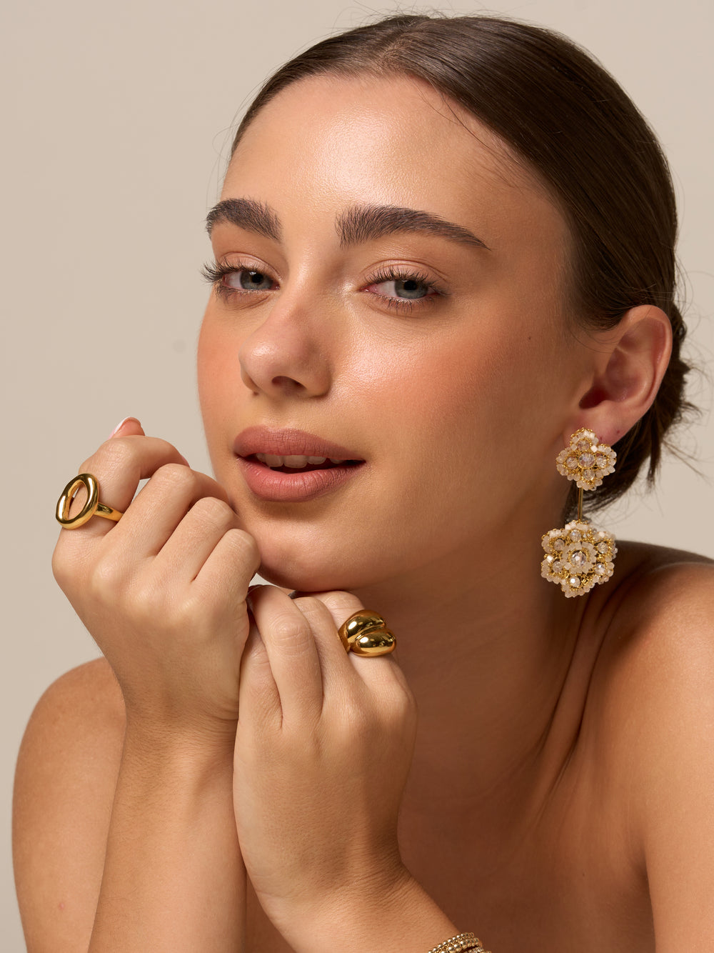 Anillo Doble Chunky Cruzado