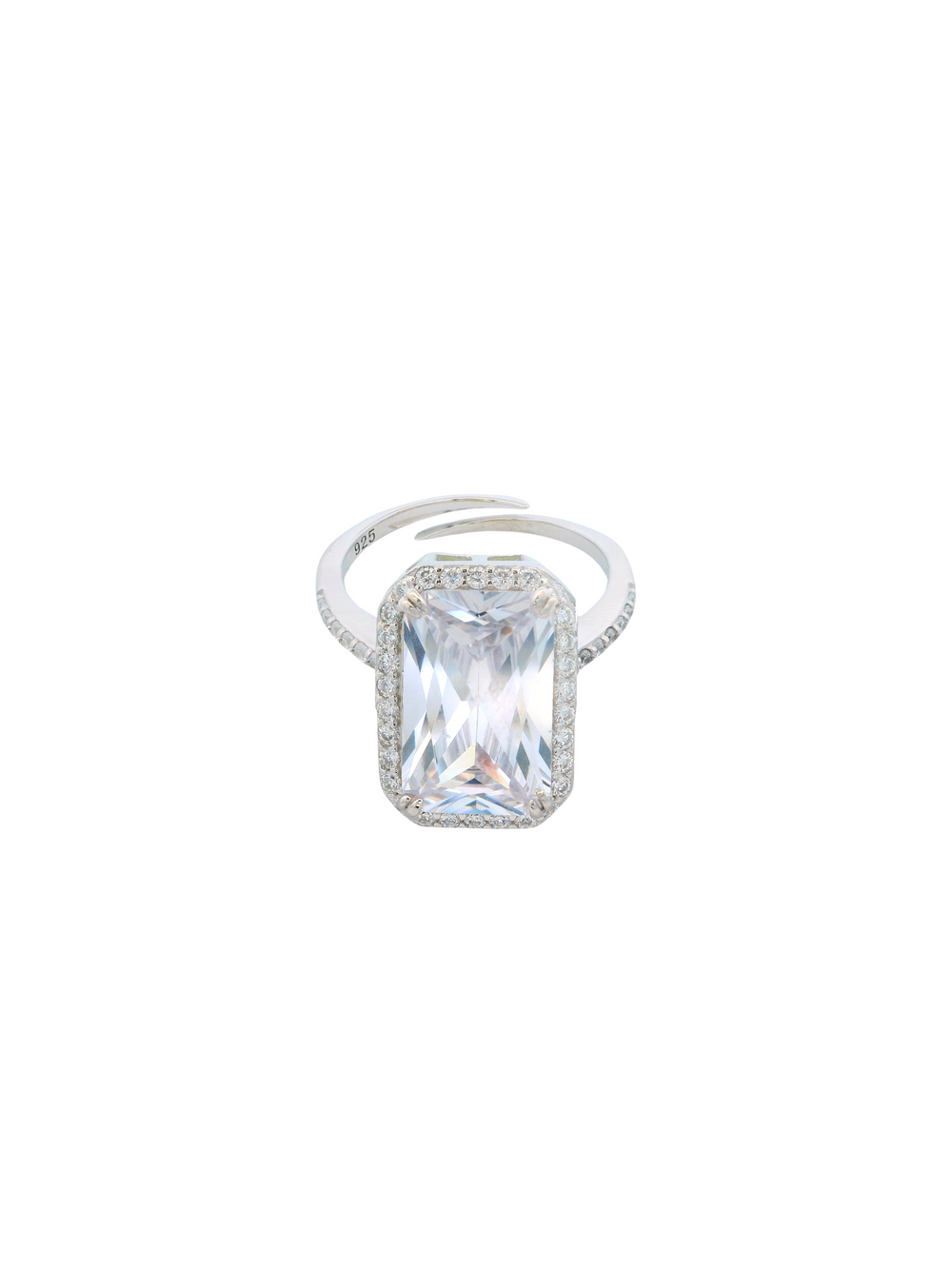 Anillo Con Baguette Grande Con Zirconias
