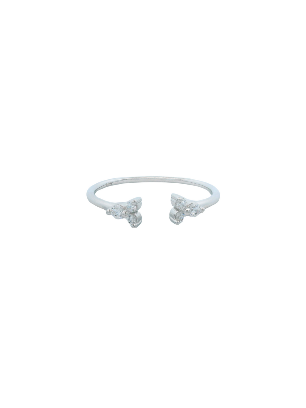 Anillo Abierto Con Doble Trebol
