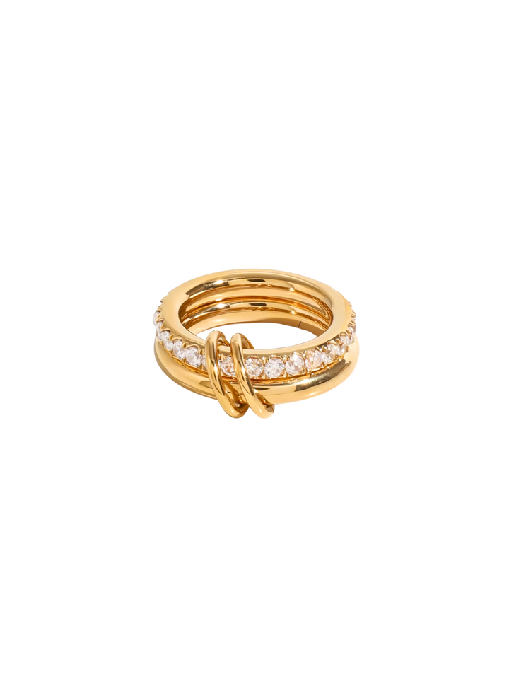 Anillo Doble Argolla Con Zirconias