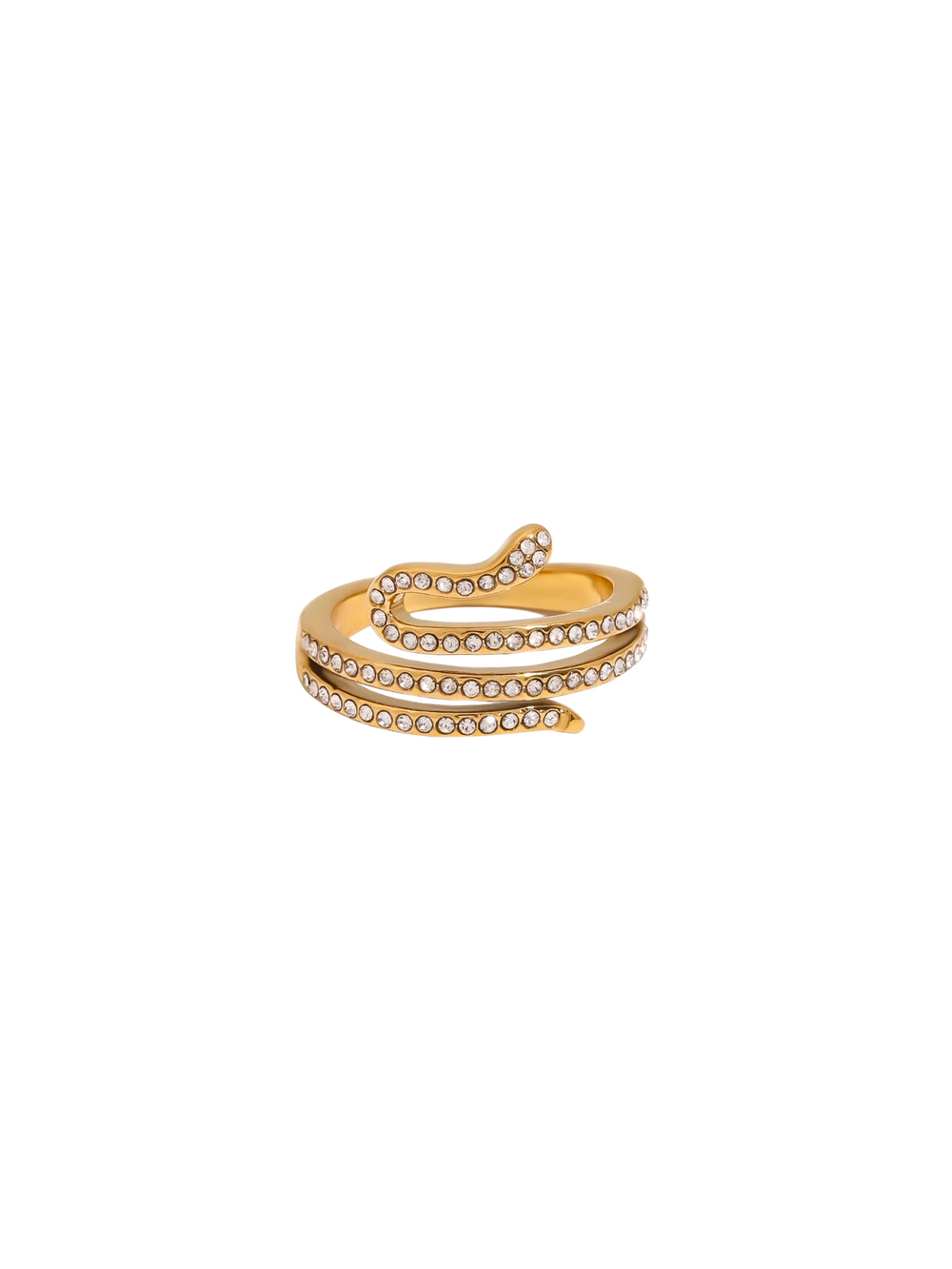 Anillo Serpiente Enrollada Con Zirconias