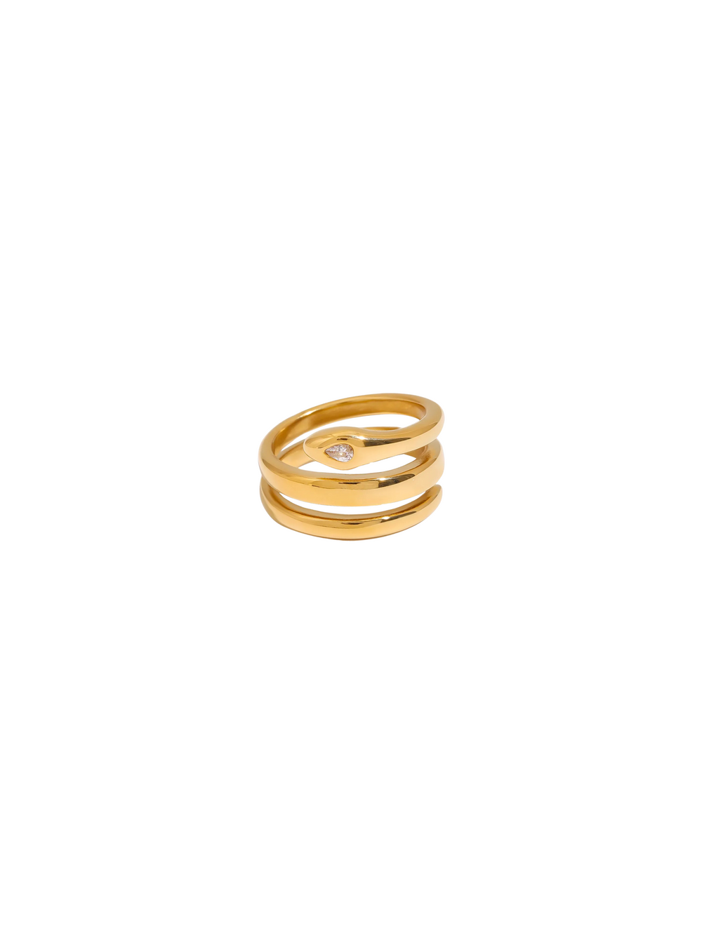 Anillo Grueso Tres Capas Serpiente