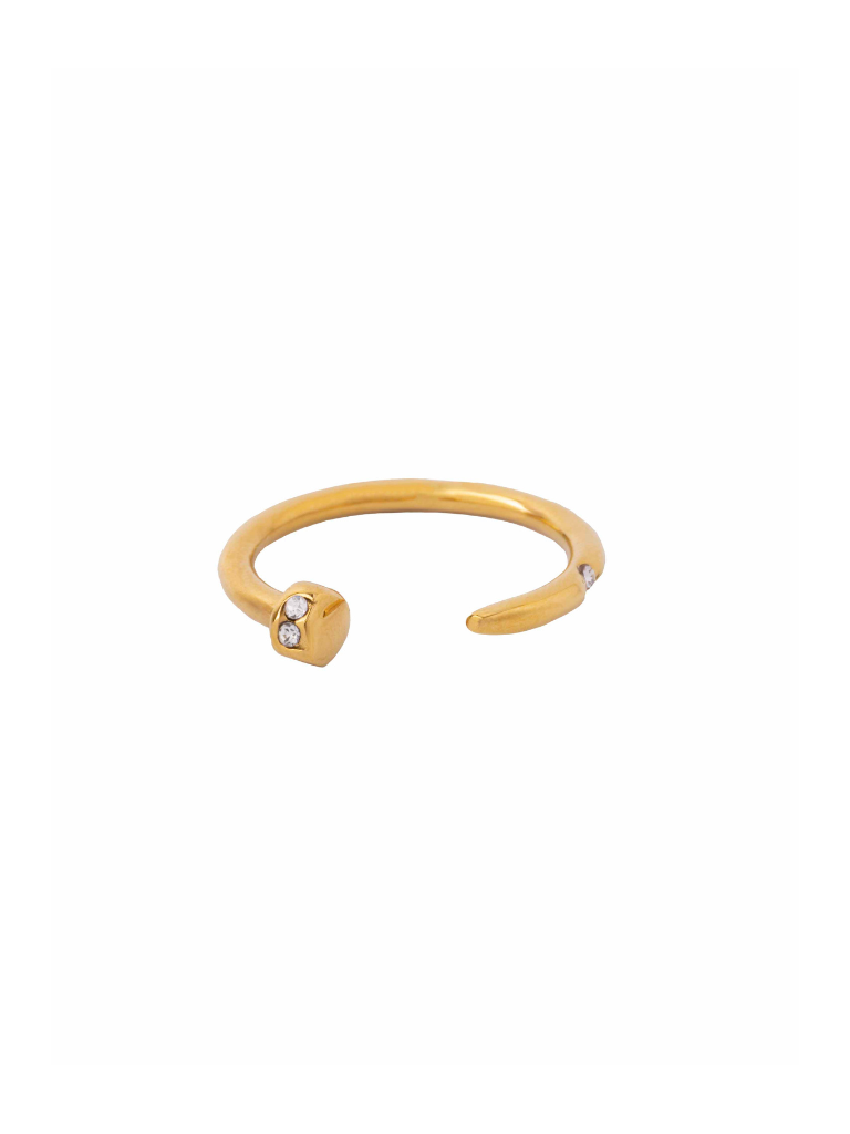 Anillo Clavo Abierto Con Zirconias
