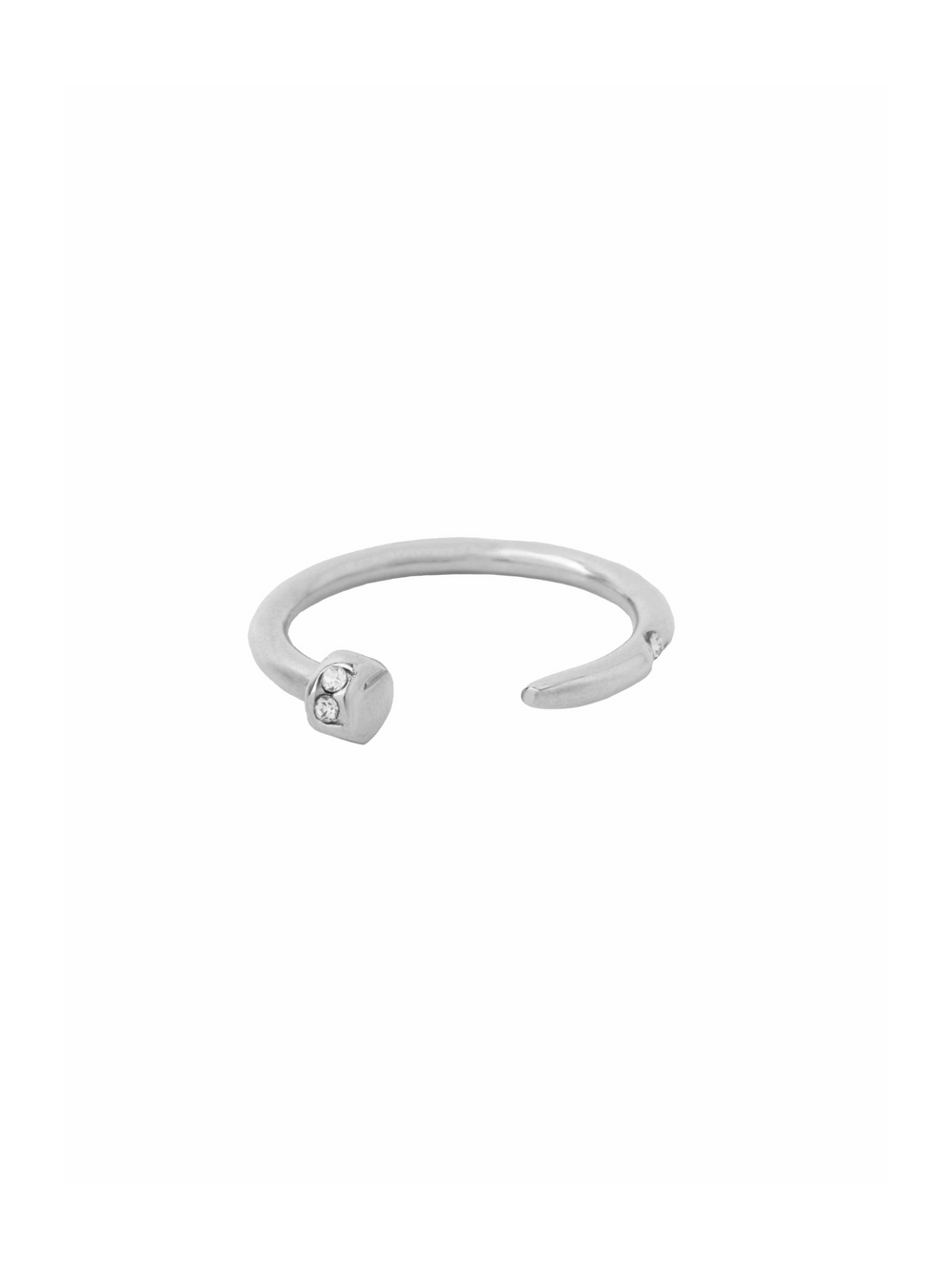 Anillo Clavo Abierto Con Zirconias