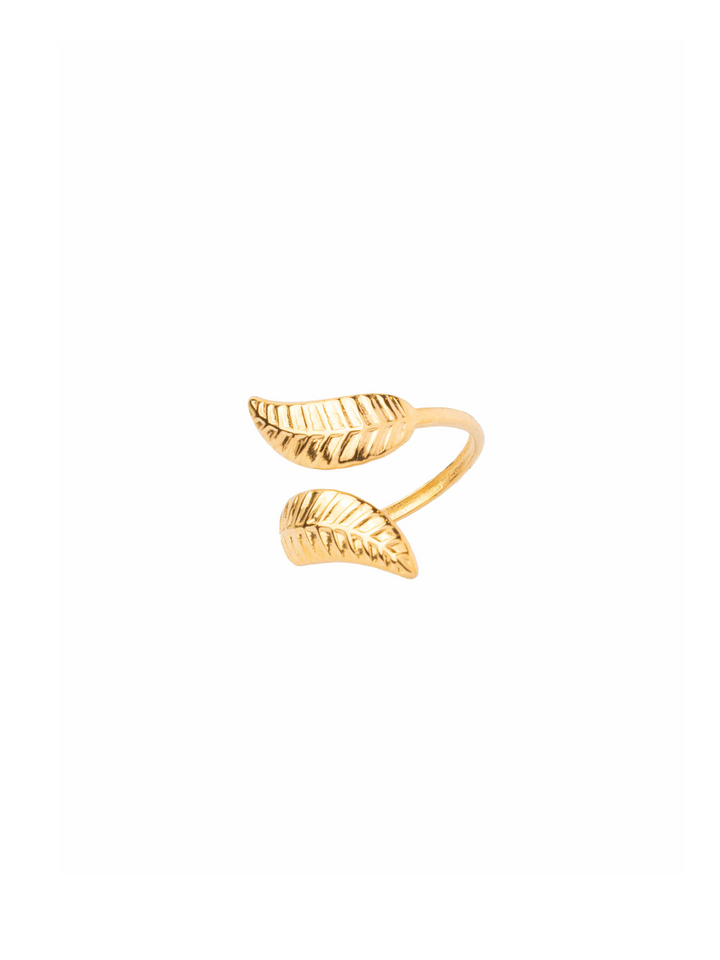 Anillo Doble Hoja Cruzado
