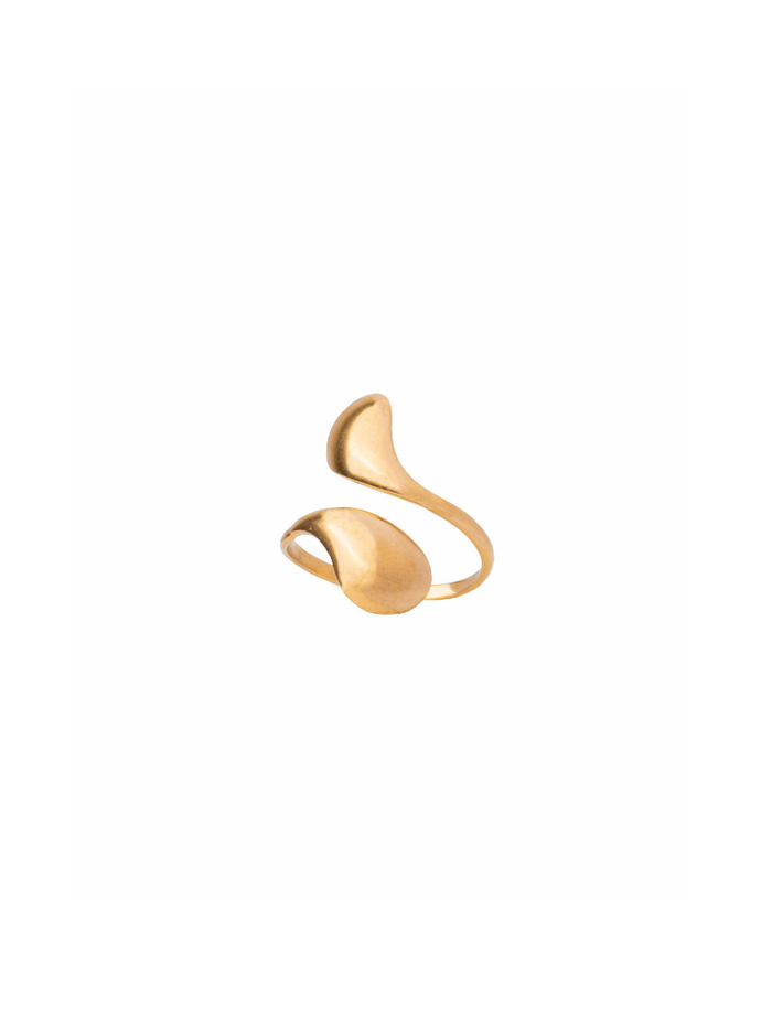 Anillo Doble Gota Irregular Abierto
