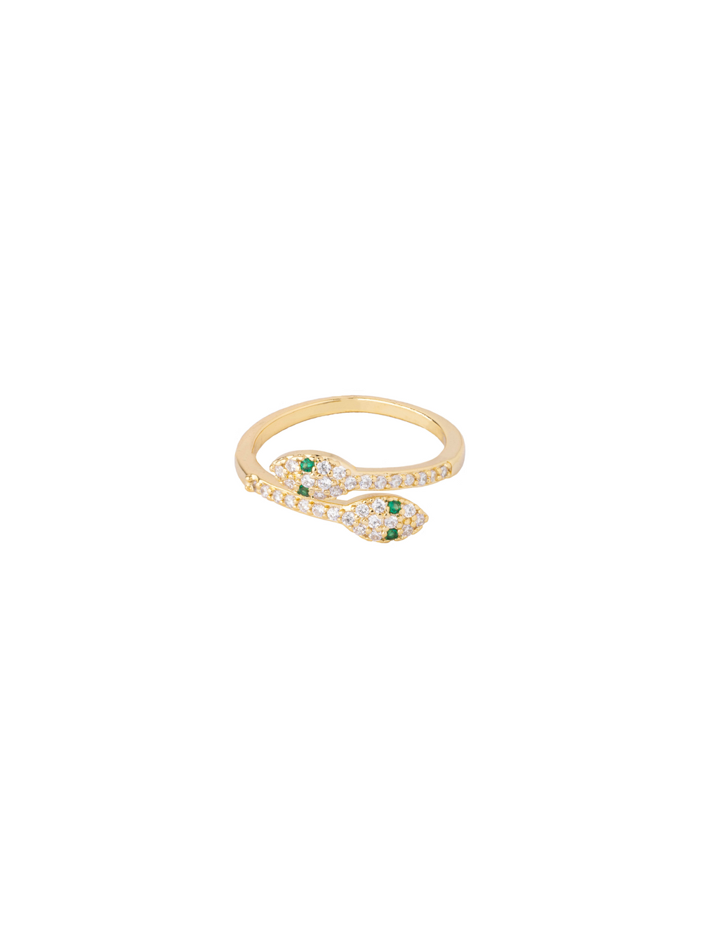 Anillo Doble Serpiente Con Zirconia