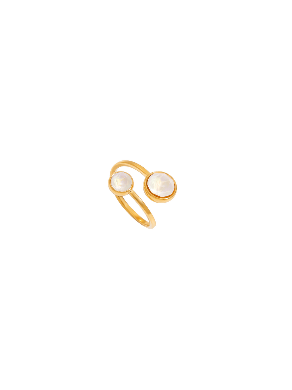 Anillo Con Doble Zirconia Blanca Redonda