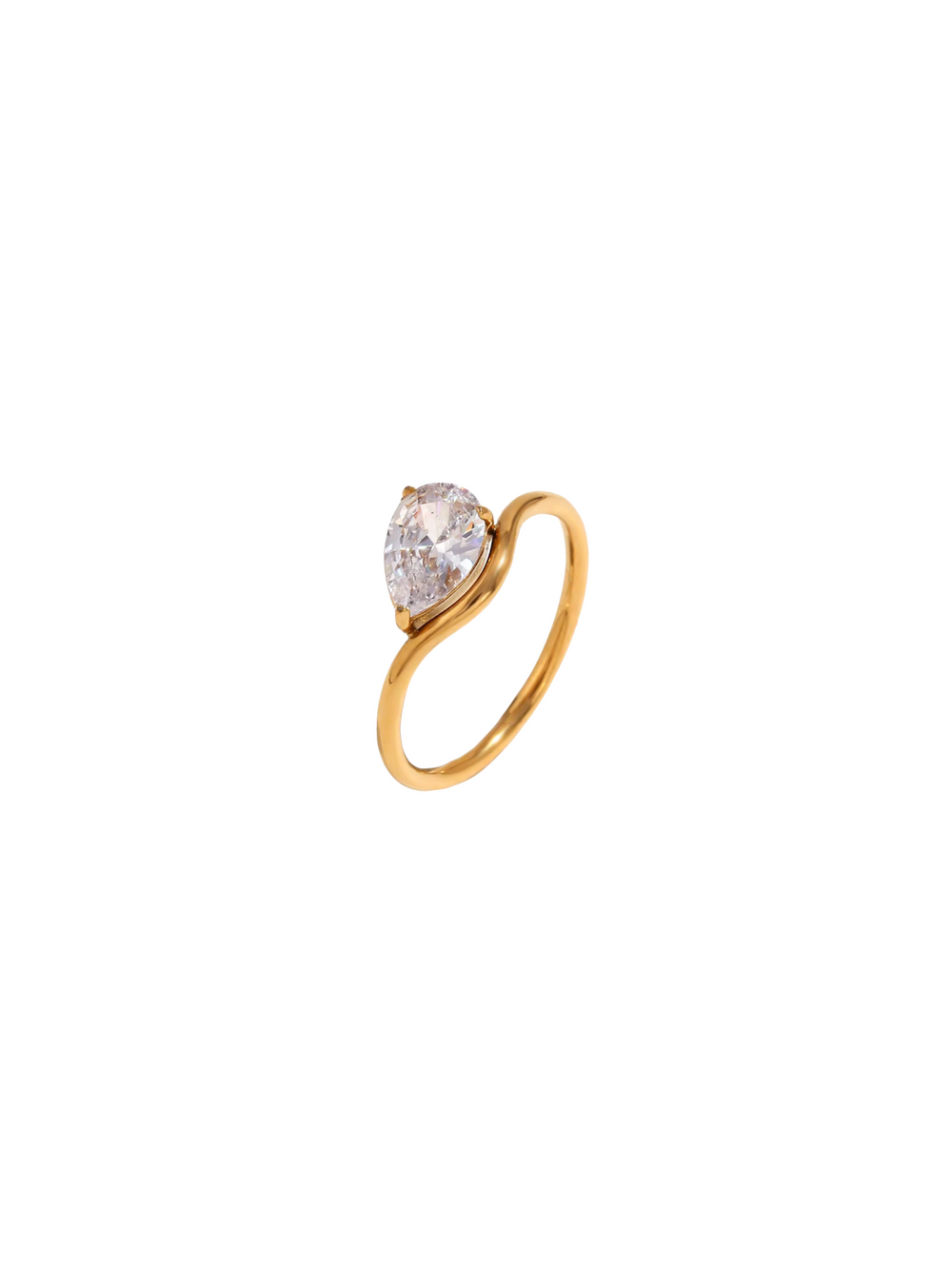 Anillo Zirconia Ovalada Horizontal
