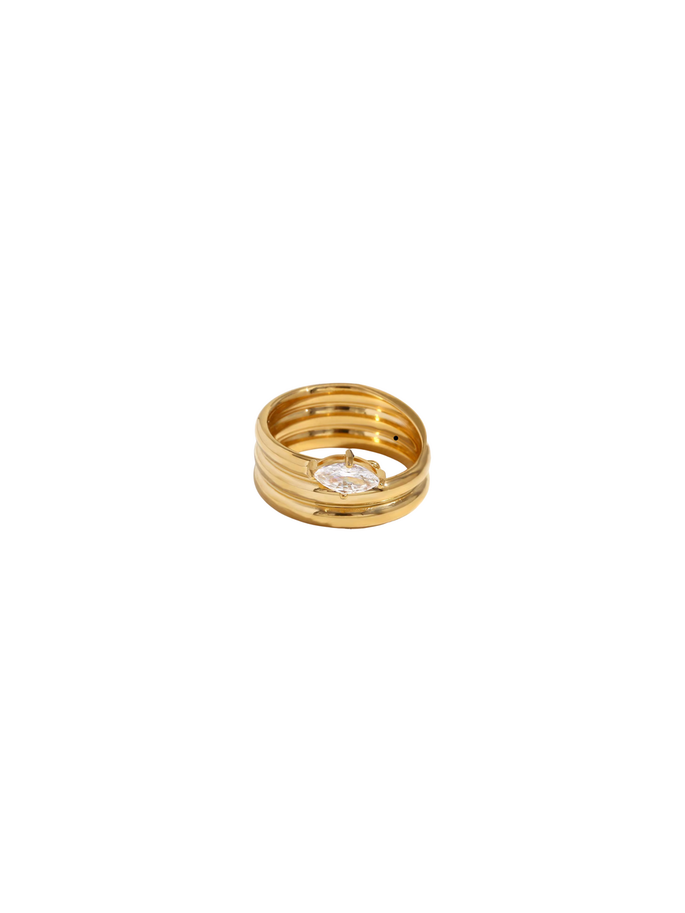 Anillo Triple Con Zirconia