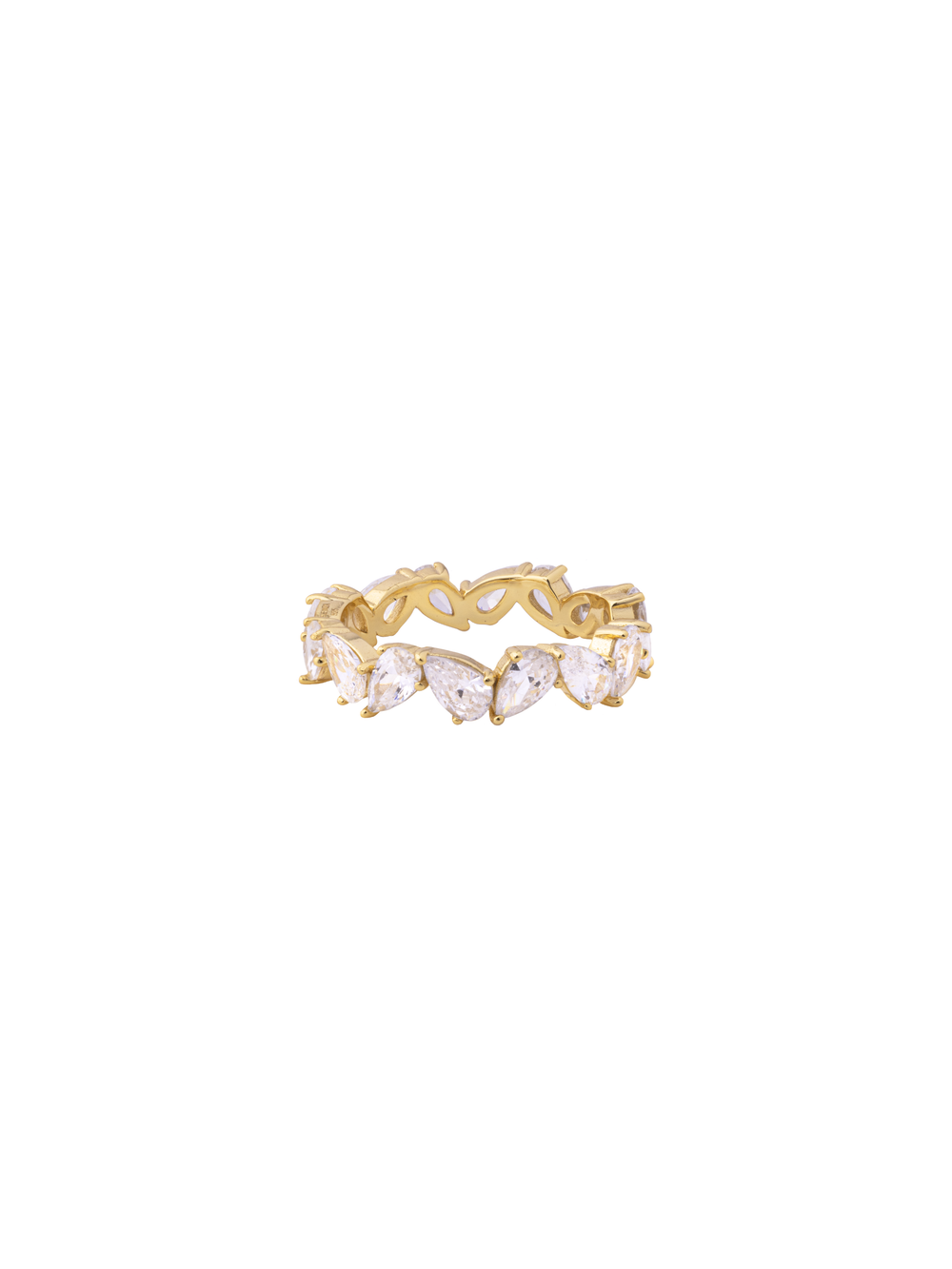 Anillo Churumbela Zirconias Gota En Zigzag