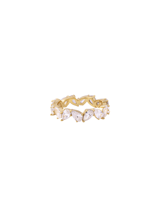Anillo Churumbela Zirconias Gota En Zigzag