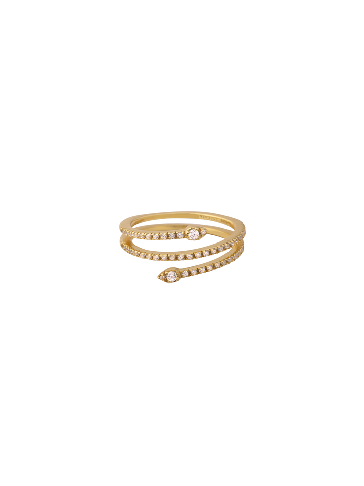 Anillo Serpiente Triple Con Zirconias