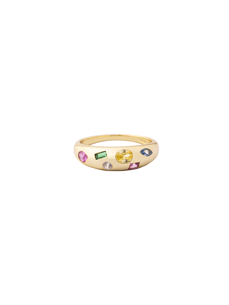 Anillo Con Zirconias De Colores