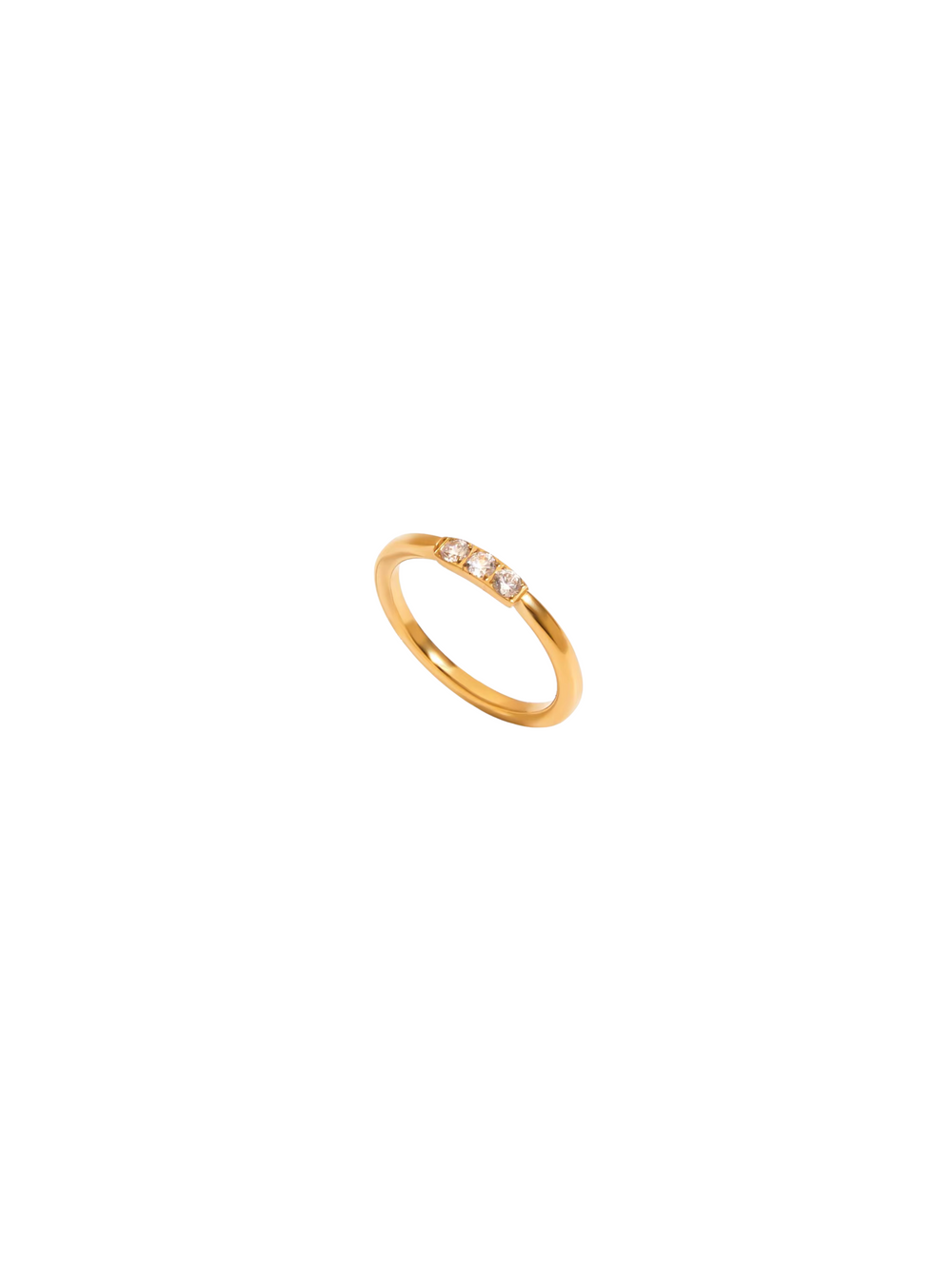 Anillo Delgado Con Tres Zirconias