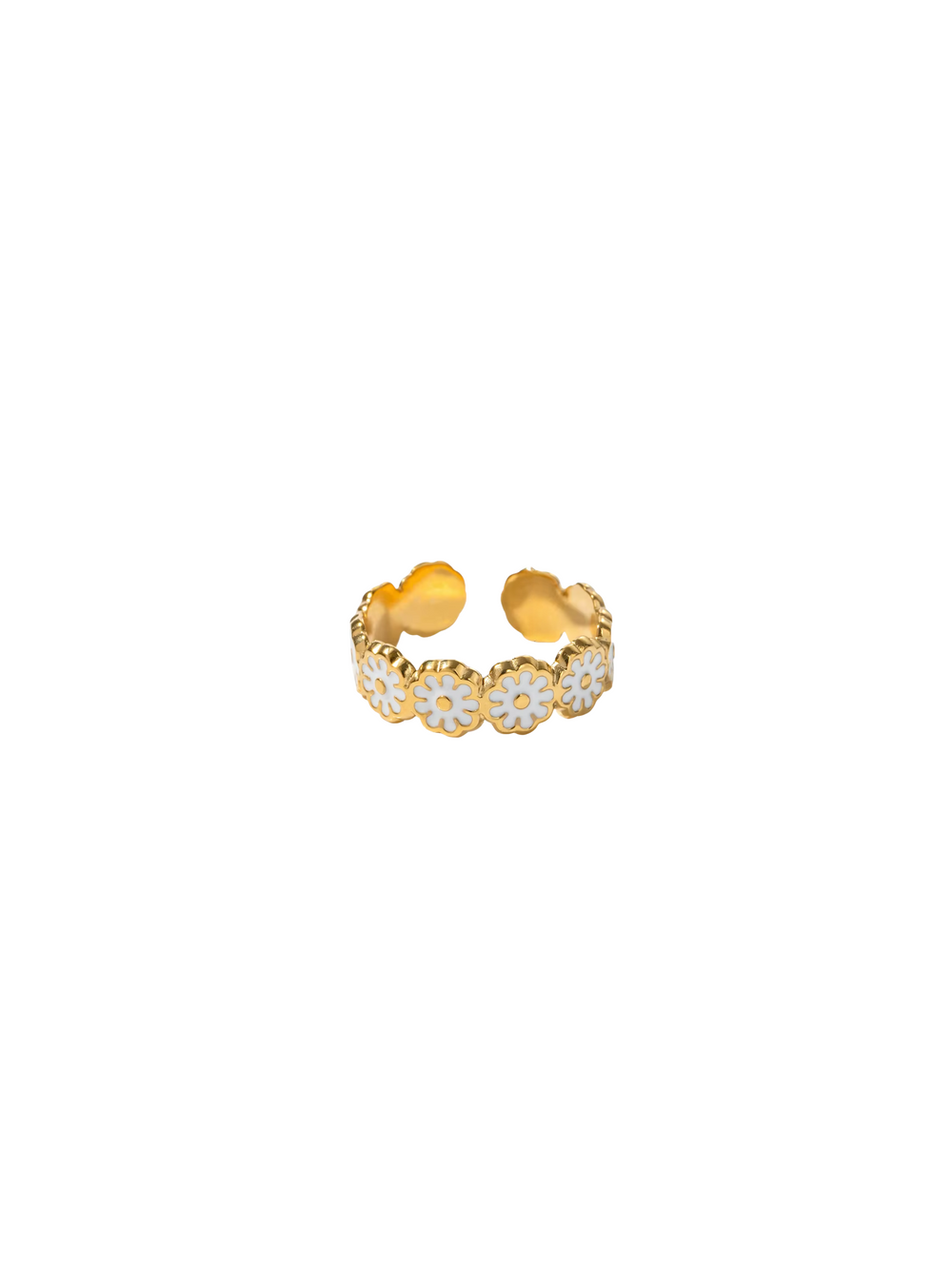 Anillo Flores Blancas Abierto