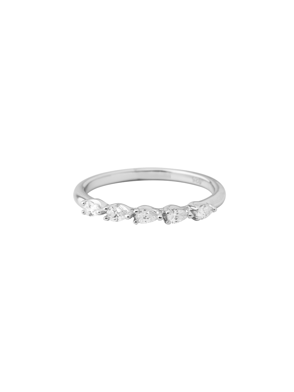 Anillo Zirconias Gotas Horizontales