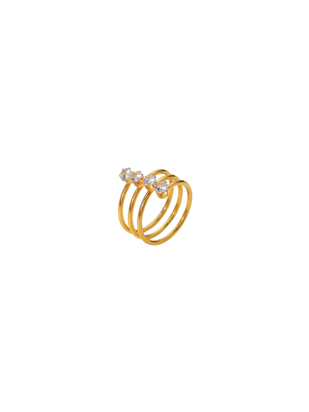 Anillo Cuatro Lineas Zirconia