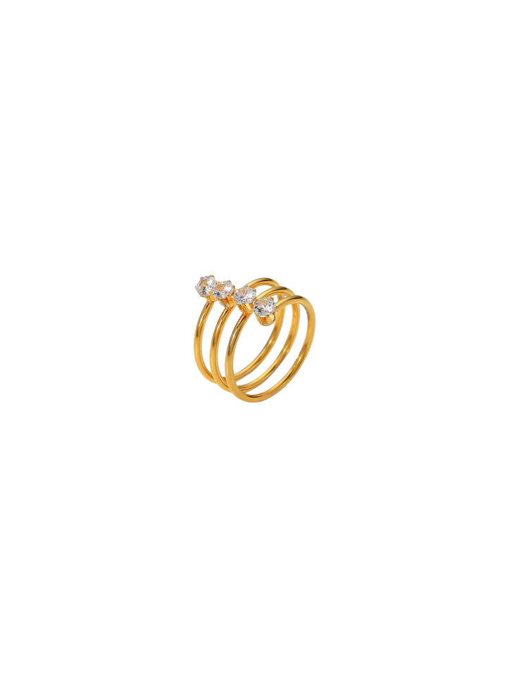 Anillo Cuatro Lineas Zirconia
