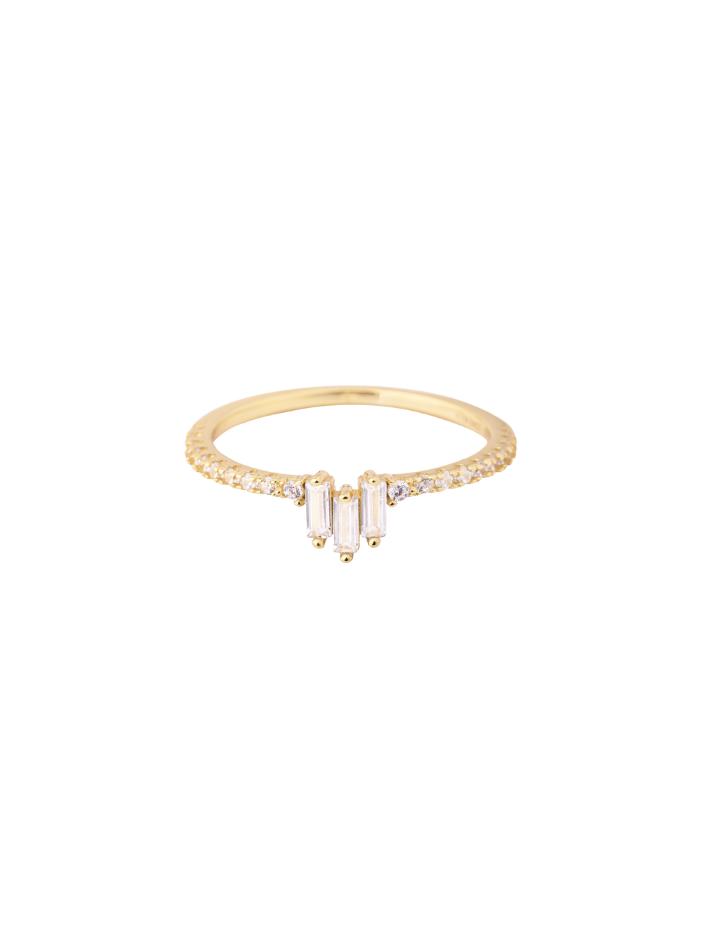 Anillo Tres Zirconias Baguette