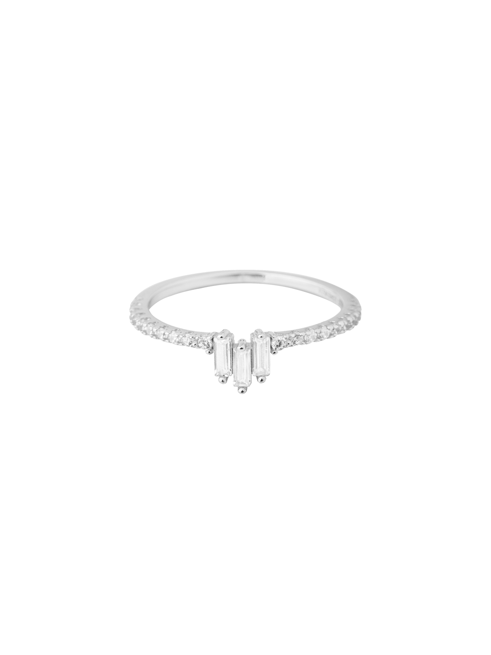 Anillo Tres Zirconias Baguette