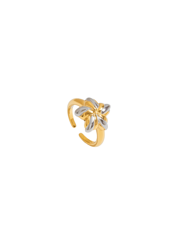 Anillo Estrella Tejida Combinada