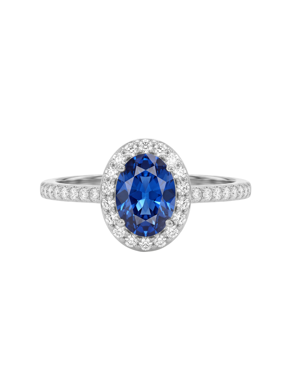Anillo Ovalo Con Zirconia Azul