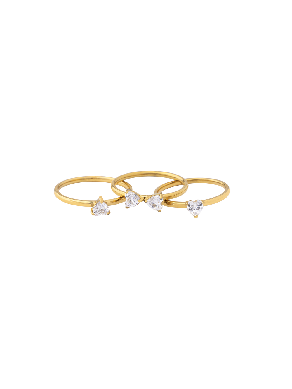 Set Anillos Forma Trebol Zirconias