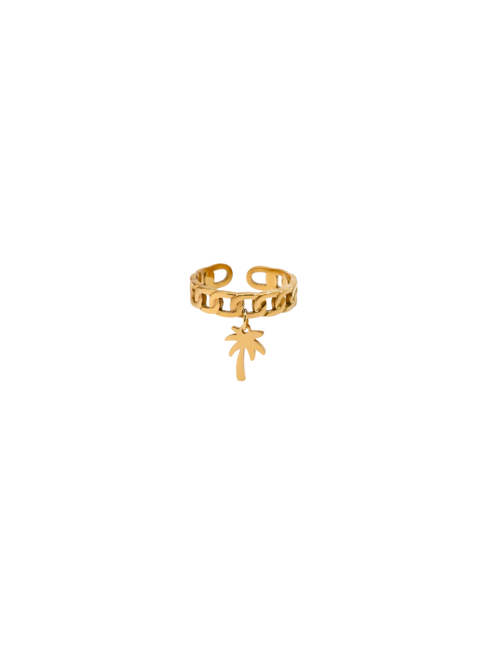 Anillo Eslabones Con Dije Palma