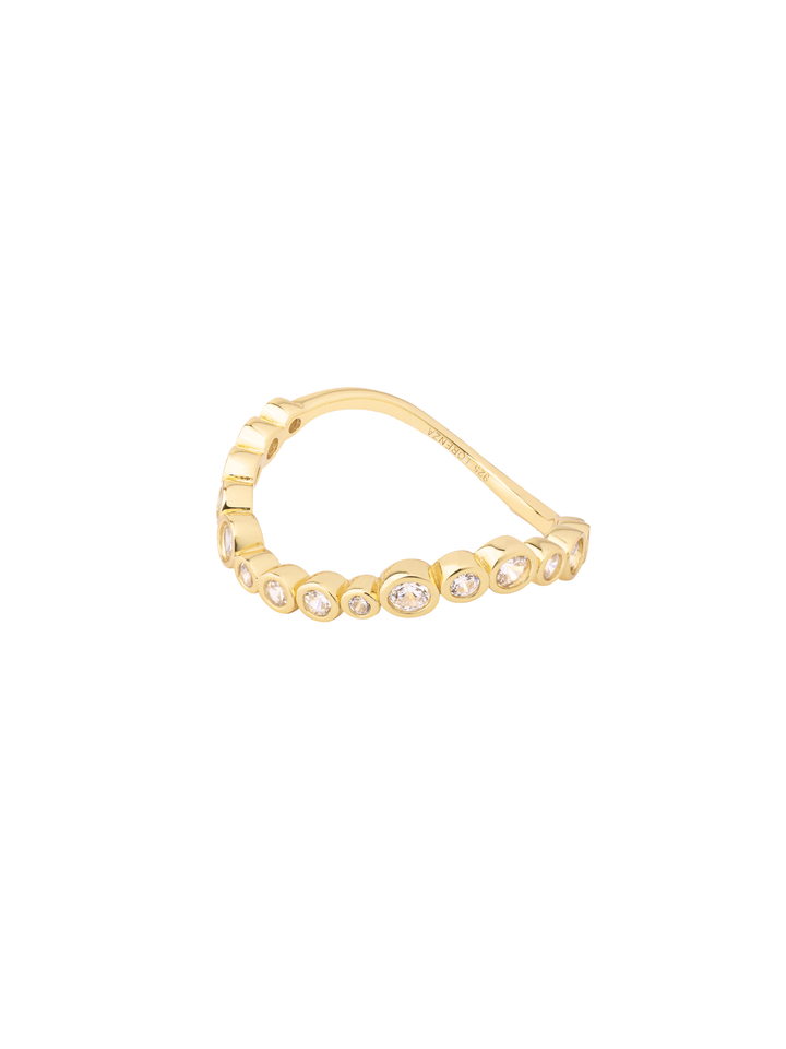 Anillo Ondulado Zirconias