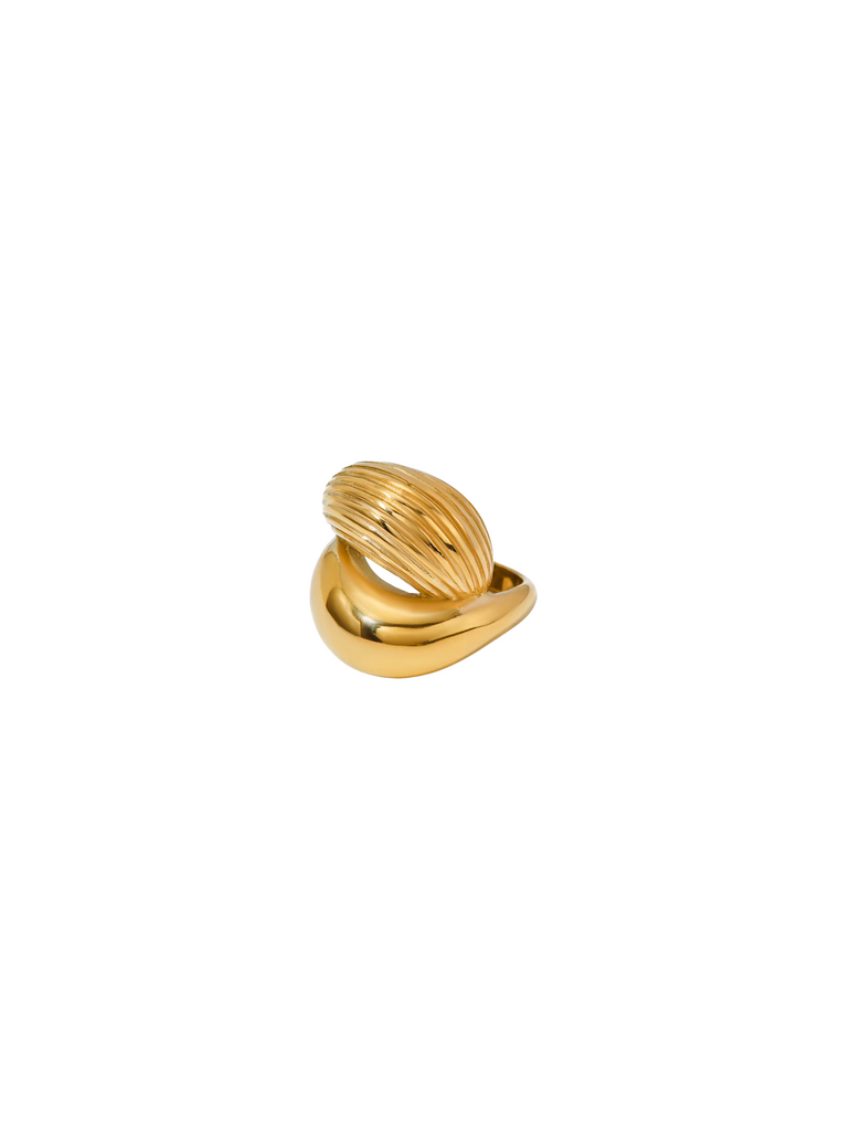Anillo Doble Chunky Con Textura