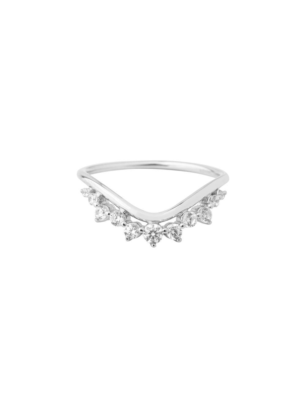 Anillo Curva Con Zirconias