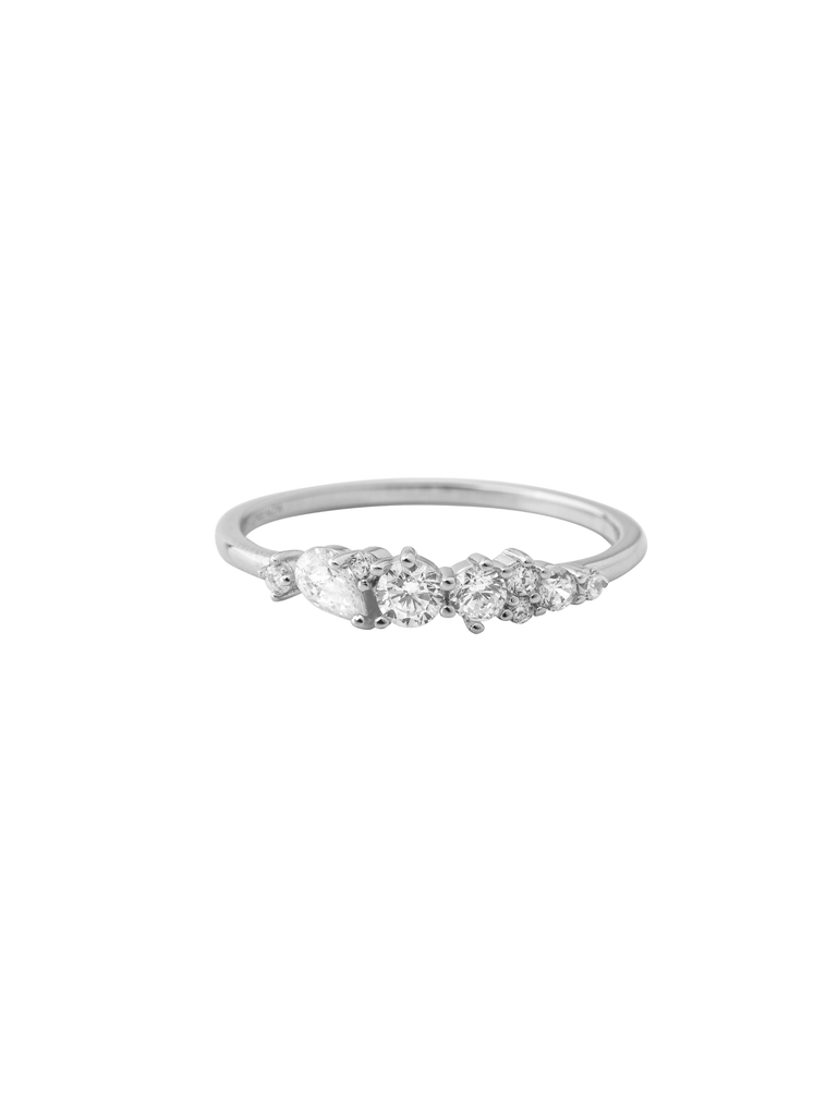Anillo Zirconias Gota y Redondas