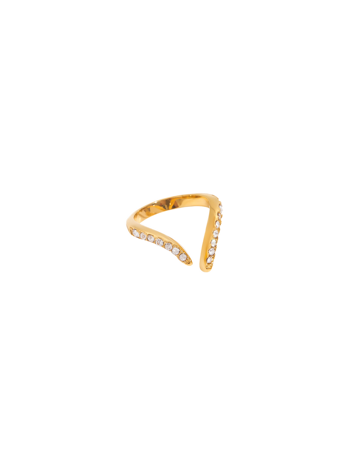Anillo Abierto Forma V Zirconias