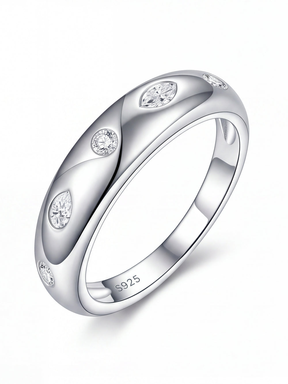 Anillo Grueso Con Moissanitas 0.282 CT