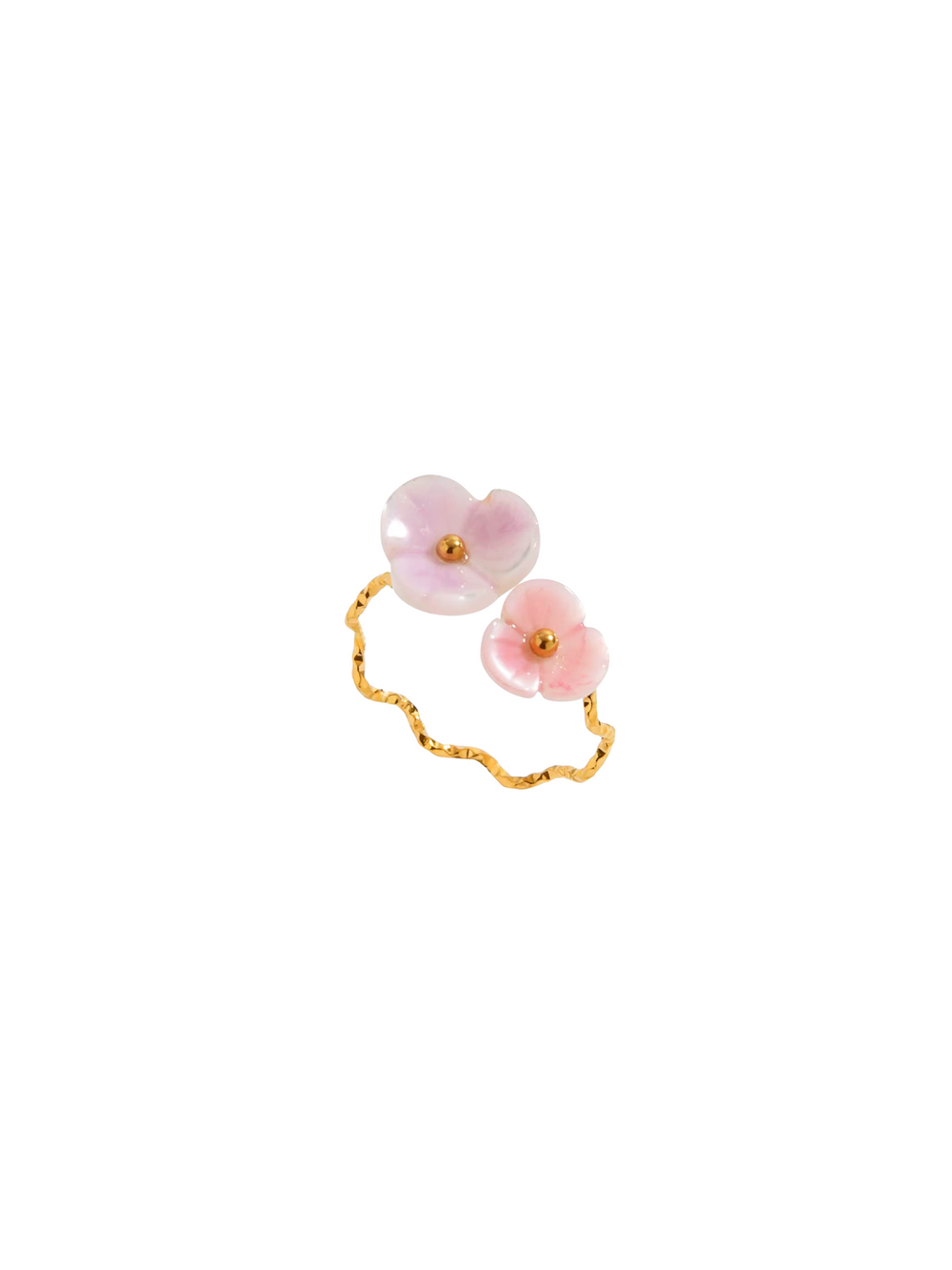 Anillo Doble Flor Semi Ajustable