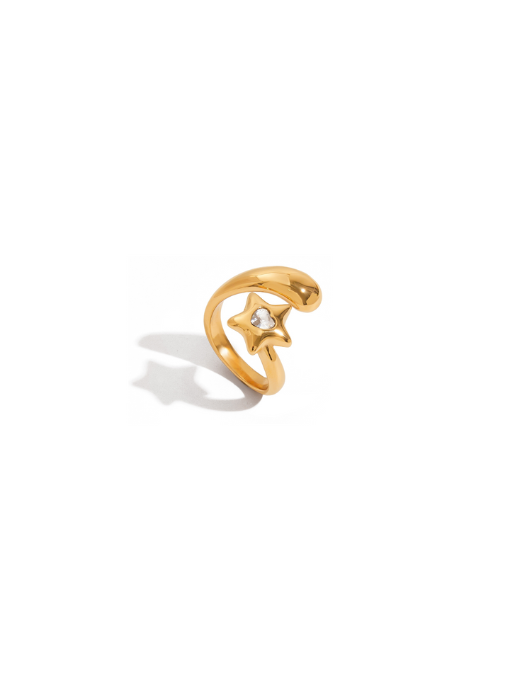 Anillo Cruzado Gota y Estrella