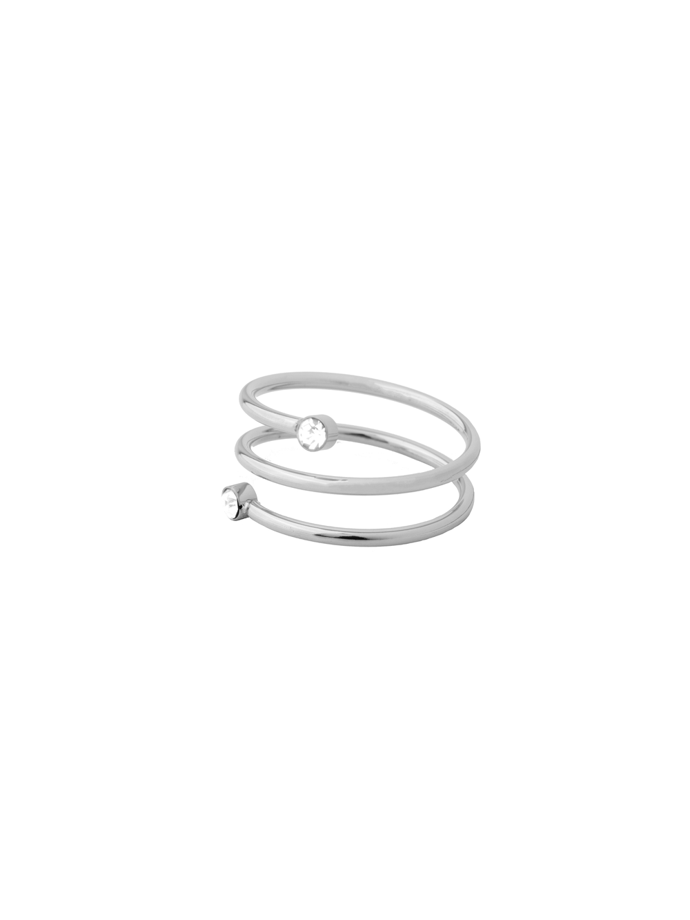 Anillo Espiral Triple Con Zirconia