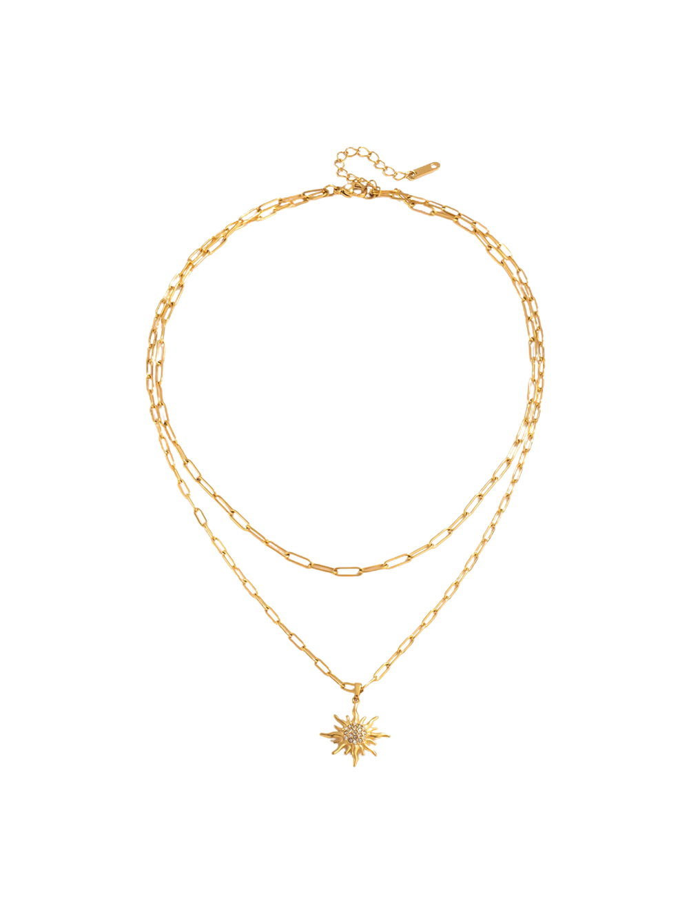 Collar Doble Eslabon Dije Sol