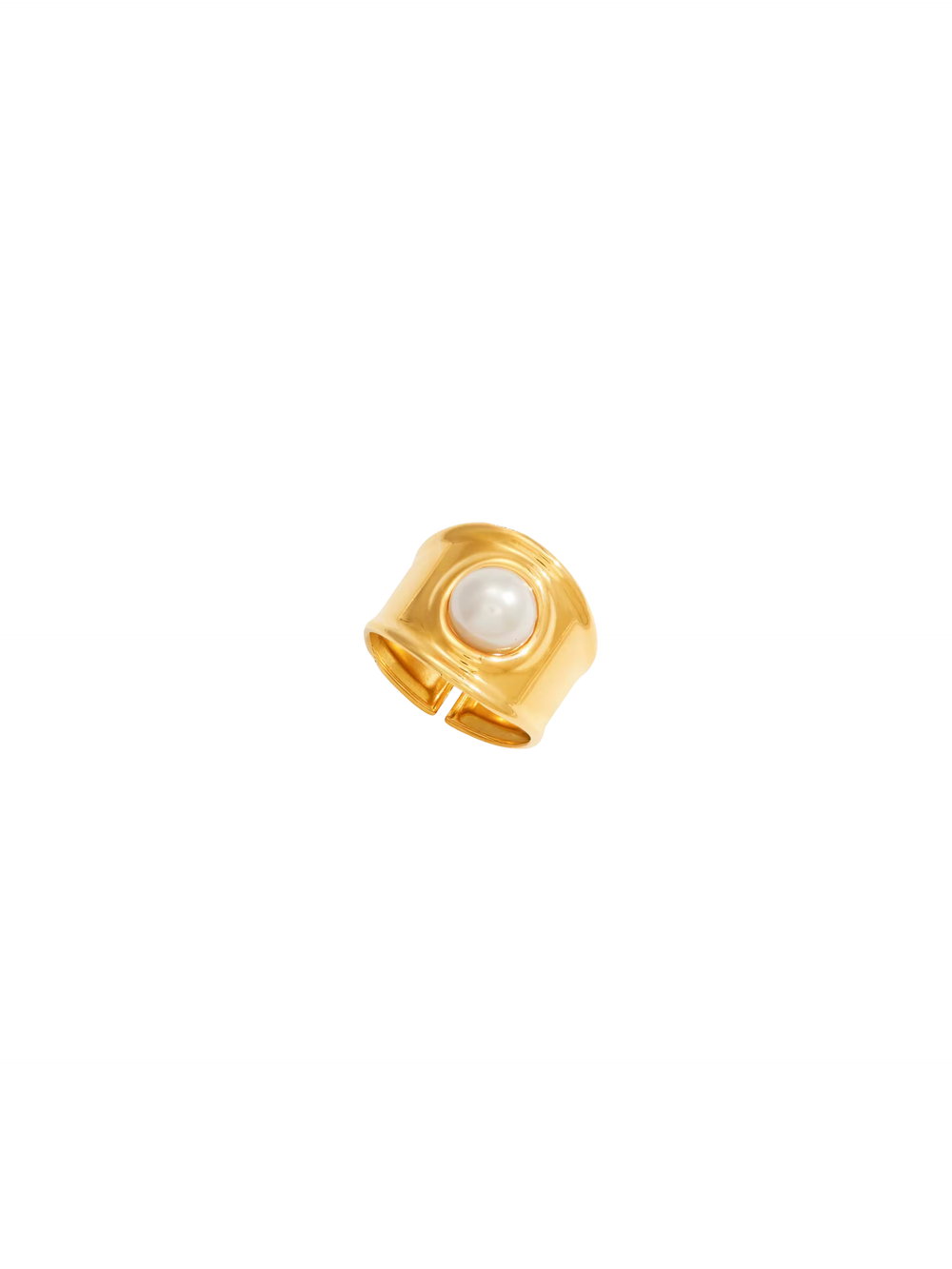 Anillo Grueso Con Perla