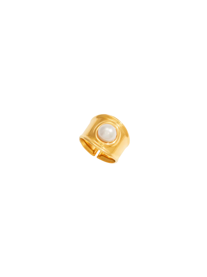 Anillo Grueso Con Perla