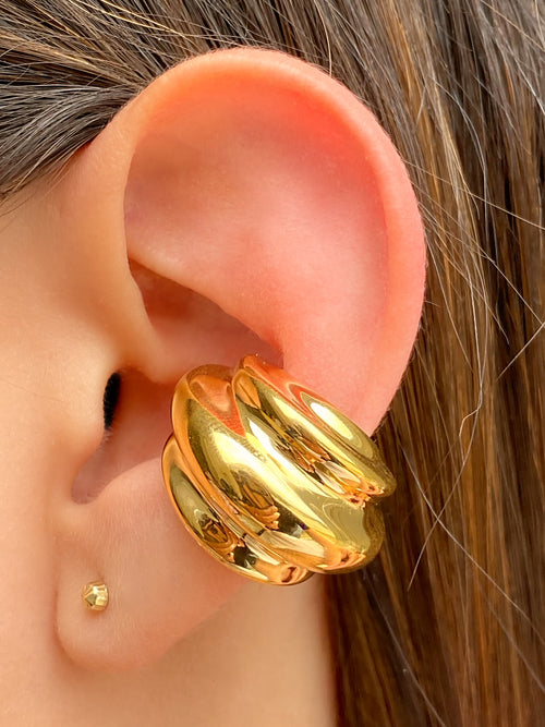 Ear Cuff Chunky Con Lineas