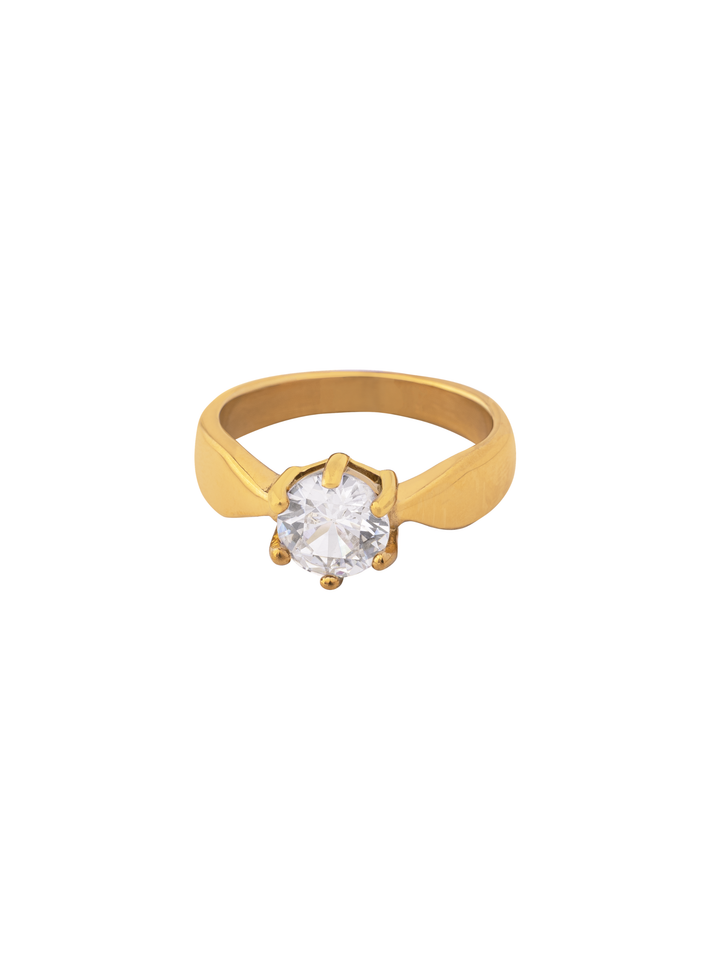 Anillo Grueso Con Zirconia Central