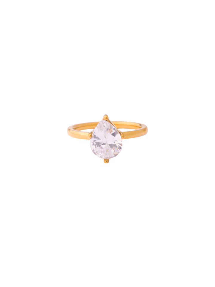 Anillo Zirconia Pera Central